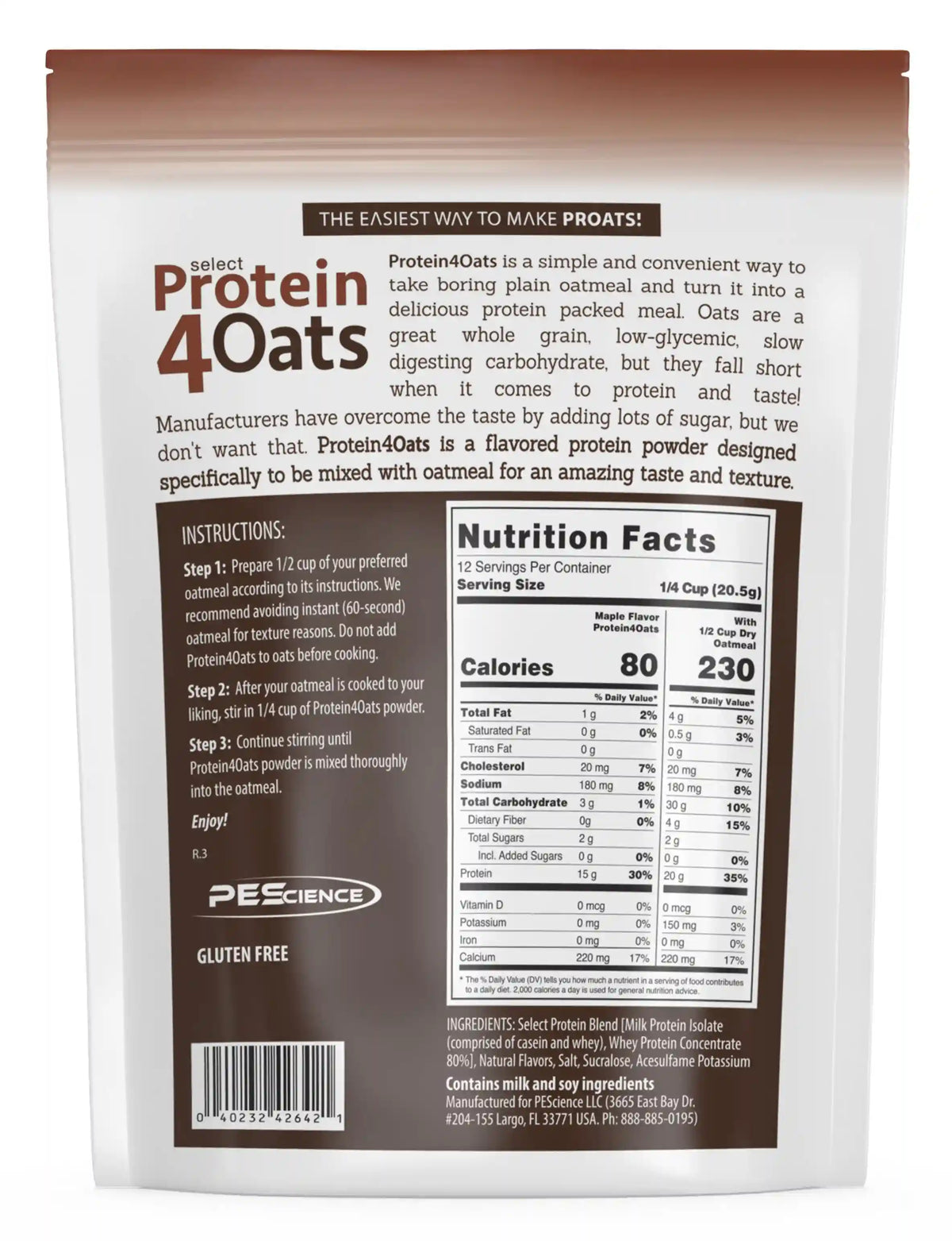 Protein4Oats Protein for Oatmeal